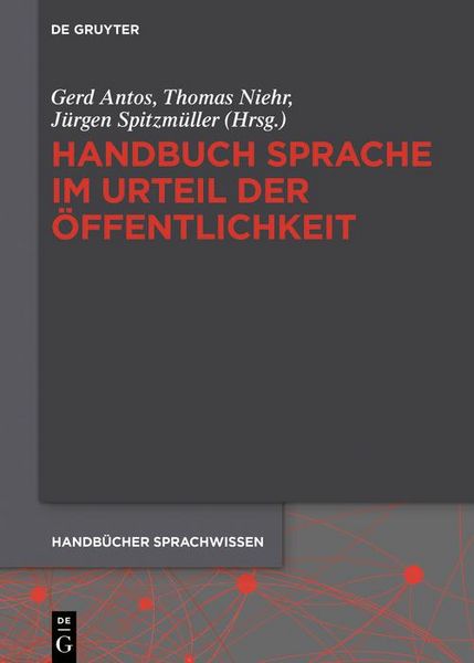 Produktbild: Handbuch Sprache im Urteil der &Ouml;ffentlichkeit