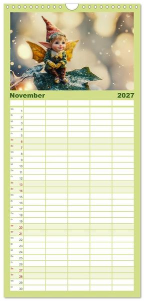Produktbild: Familienplaner 2027 - Niedliche Naturwesen mit 5 Spalten (Wandkalender, 21 x 45 cm) CALVENDO