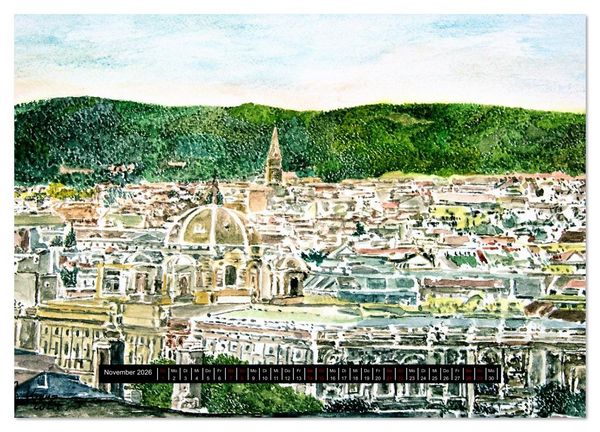 Produktbild: Wien in stillen Aquarellen (Wandkalender 2026 DIN A2 quer), CALVENDO Monatskalender