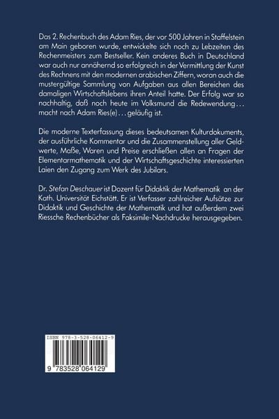 Produktbild: Das Zweite Rechenbuch Von Adam Ries