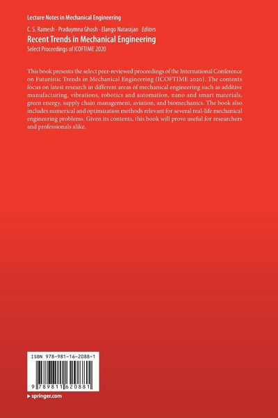 Produktbild: Recent Trends in Mechanical Engineering