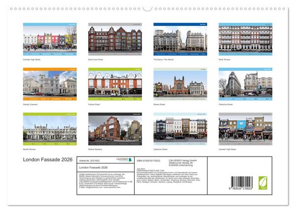 Produktbild: London Fassade 2026 (hochwertiger Premium Wandkalender 2026 DIN A2 quer), Kunstdruck in Hochglanz