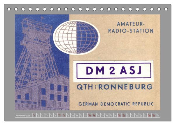 Produktbild: DDR - Ostalgie auf QSL-Karten (Tischkalender 2026 DIN A5 quer), CALVENDO Monatskalender