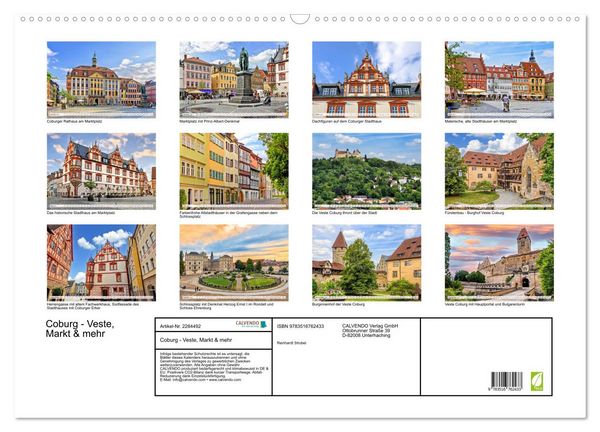 Produktbild: Coburg - Veste, Markt & mehr (Wandkalender 2027 DIN A2 quer), CALVENDO Monatskalender