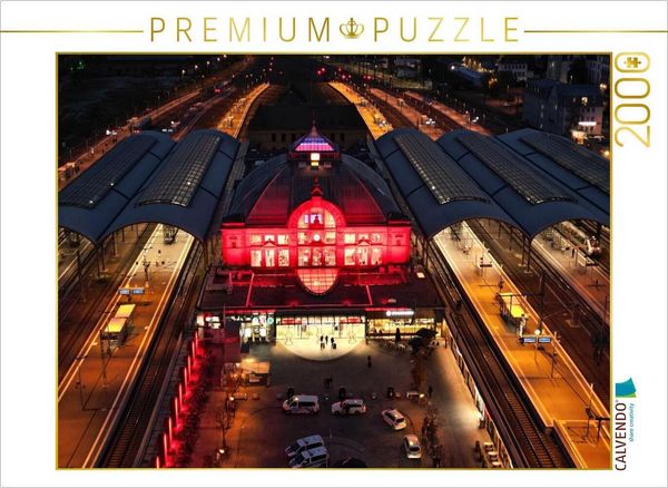 CALVENDO Puzzle Hauptbahnhof Halle Saale | 2000 Teile Lege-Größe 90x67cm Foto-Puzzle für glückliche Stunden