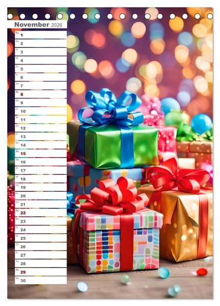 Produktbild: Festliche Momente - Ein Jahr mit KI Geburtstagen (Tischkalender 2026 DIN A5 hoch), CALVENDO Monatskalender