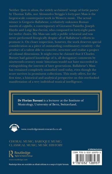 Produktbild: Gregorio Ballabene's Forty-eight-part Mass for Twelve Choirs (1772)