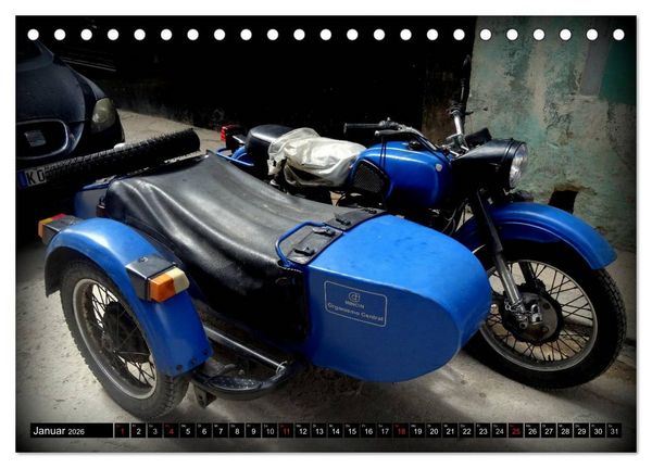 Produktbild: Motorrad-Gespanne in Kuba (Tischkalender 2026 DIN A5 quer), CALVENDO Monatskalender