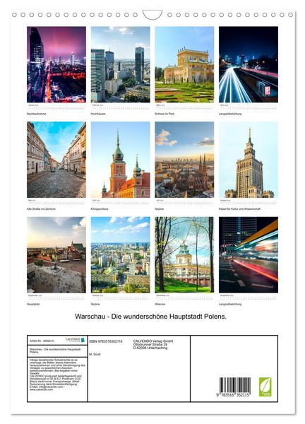 Produktbild: Warschau - Die wundersch&ouml;ne Hauptstadt Polens. (Wandkalender 2026 DIN A3 hoch), CALVENDO Monatskalender