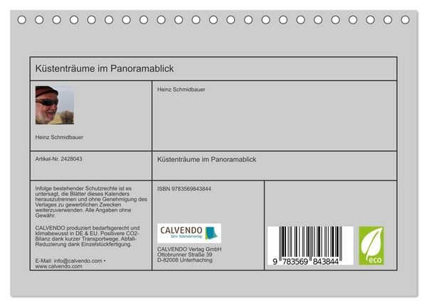 Produktbild: K&uuml;stentr&auml;ume im Panoramablick (Tischkalender 2027 DIN A5 quer), CALVENDO Monatskalender