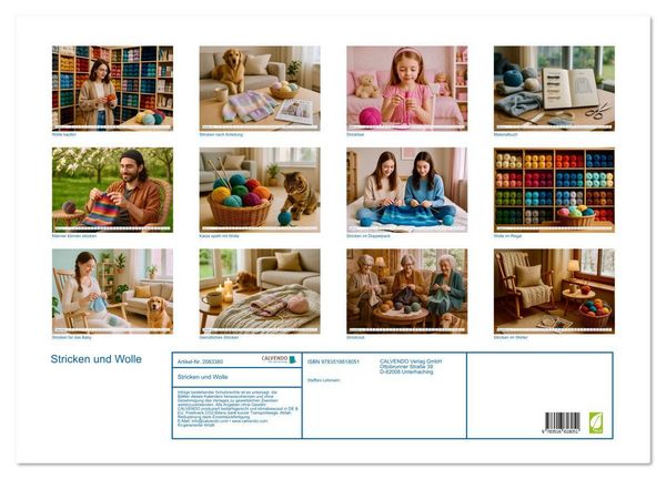 Produktbild: Stricken und Wolle (Wandkalender 2026 DIN A2 quer), CALVENDO Monatskalender