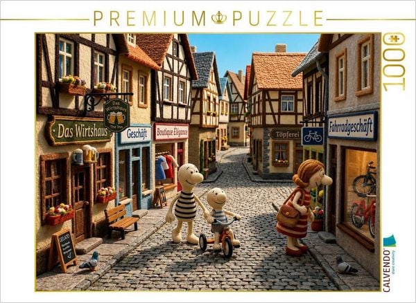 CALVENDO Puzzle Ein Bummel durch das Sonnengässchen | 1000 Teile Lege-Größe 64 × 48 cm Foto-Puzzle für glückliche Stunden