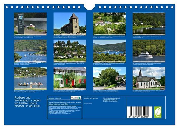 Produktbild: Rurberg und Woffelsbach - Leben wo andere Urlaub machen, in der Eifel (Wandkalender 2026 DIN A4 quer), CALVENDO Monatskalender