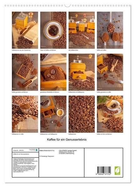 Produktbild: Kaffee f&uuml;r ein Genusserlebnis (hochwertiger Premium Wandkalender 2026 DIN A2 hoch), Kunstdruck in Hochglanz