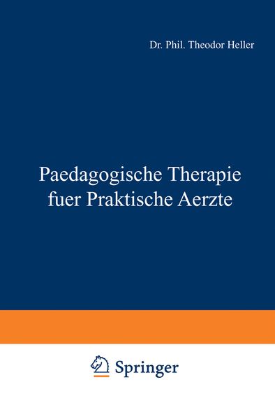 Produktbild: Paedagogische Therapie fuer Praktische Aerzte