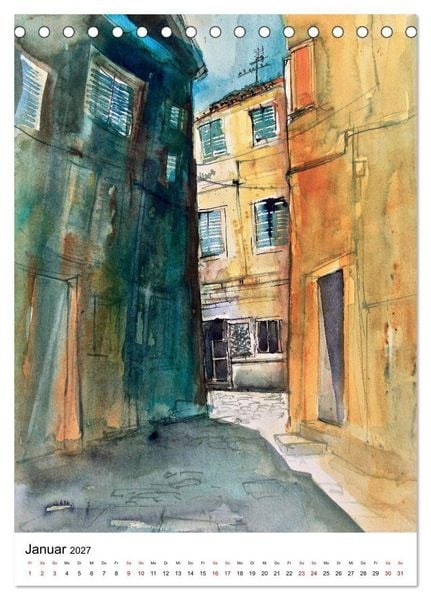 Produktbild: Aquarelle in Hochform (Tischkalender 2027 DIN A5 hoch), CALVENDO Monatskalender