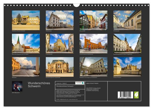 Produktbild: Wundersch&ouml;nes Schwerin (Wandkalender 2026 DIN A3 quer), CALVENDO Monatskalender