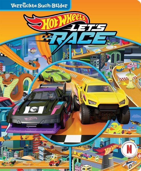 Produktbild: Hot Wheels Let's Race - Verr&uuml;ckte Such-Bilder - Wimmelbuch - Pappbilderbuch mit wattiertem Umschlag