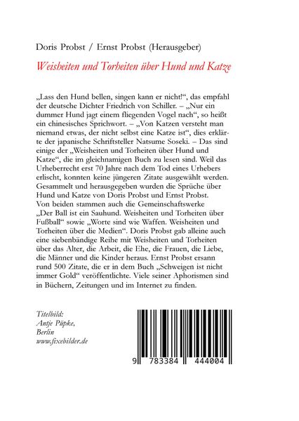 Produktbild: Weisheiten &uuml;ber Hund und Katze