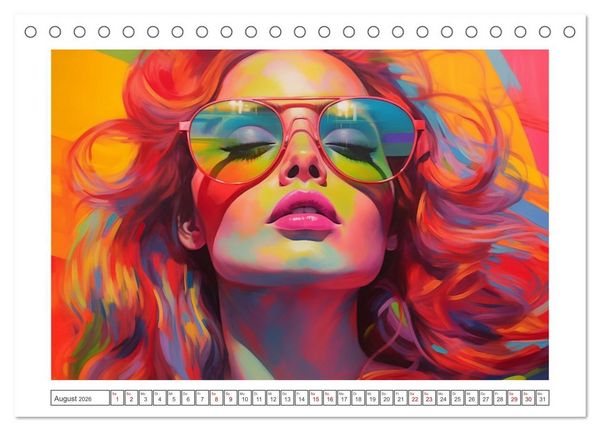 Produktbild: Popart Prinzessin (Tischkalender 2026 DIN A5 quer), CALVENDO Monatskalender