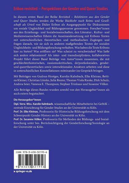 Produktbild: Eribon revisited &ndash; Perspektiven der Gender und Queer Studies