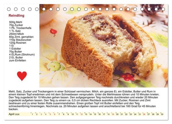 Produktbild: Delikates &Ouml;sterreich. K&uuml;chenkalender mit den klassischen S&uuml;&szlig;speisen (Tischkalender 2026 DIN A5 quer), CALVENDO Monatskalender