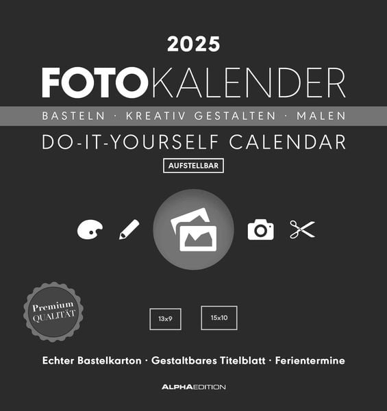 Foto-Bastelkalender schwarz 2025 - Do it yourself calendar 1