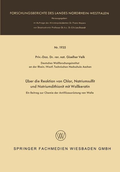 Produktbild: &Uuml;ber die Reaktion von Chlor, Natriumsulfit und Natriumdithionit mit Wollkeratin