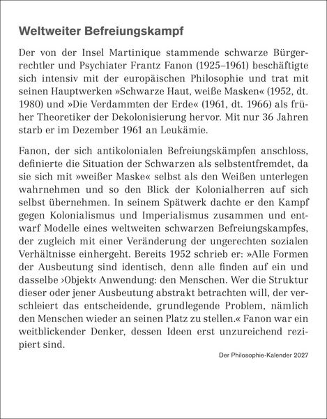 Produktbild: Der Philosophie-Kalender Tagesabrei&szlig;kalender 2027
