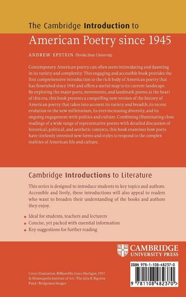 Produktbild: The Cambridge Introduction to American Poetry since 1945