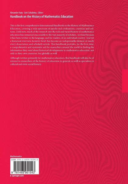 Produktbild: Handbook on the History of Mathematics Education