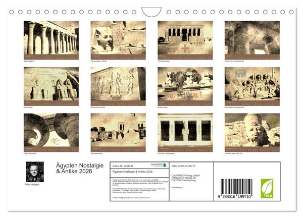 Produktbild: &Auml;gypten Nostalgie & Antike 2026 (Wandkalender 2026 DIN A4 quer), CALVENDO Monatskalender