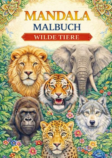 Mandala-Malbuch, Wildtiere, Taschenbuch von H. Mourits, Brave New Books, 9789465200903