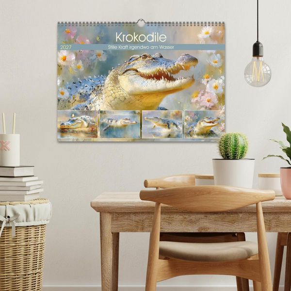 Produktbild: Krokodile. Stille Kraft irgendwo am Wasser (Wandkalender 2027 DIN A3 quer), CALVENDO Monatskalender