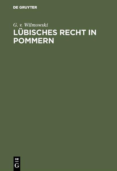 Produktbild: L&uuml;bisches Recht in Pommern
