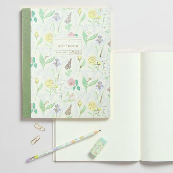 Produktbild: Notizbuch L, Blumen, 80 Seiten, 100 g/m&sup2; Bambuspapier