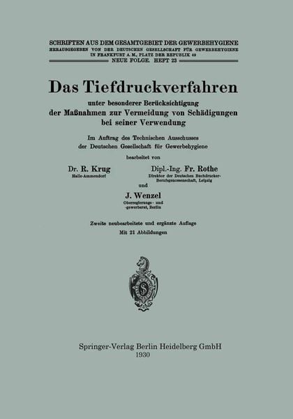 Produktbild: Das Tiefdruckverfahren unter besonderer Ber&uuml;cksichtigung der Ma&szlig;nahmen zur Vermeidung von Sch&auml;digungen bei seiner Verwendung