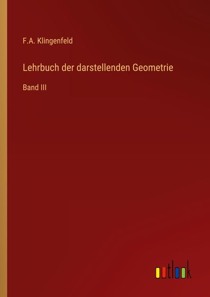 Produktbild: Lehrbuch der darstellenden Geometrie