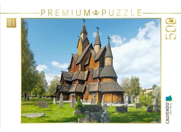 CALVENDO Puzzle Heddal Stabkirche | 500 Teile Lege-Größe 48 × 36 cm Foto-Puzzle für Erwachsene
