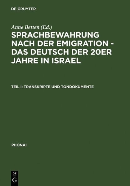 Produktbild: Transkripte und Tondokumente