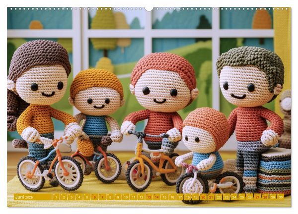 Produktbild: Amigurumi Moments. Ein fantastischer Familienalltag (Wandkalender 2026 DIN A2 quer), CALVENDO Monatskalender
