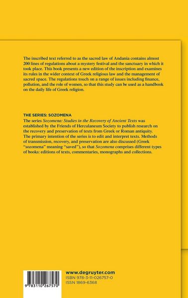 Produktbild: The Sacred Law of Andania