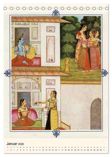 Produktbild: Indische Miniaturen (Tischkalender 2026 DIN A5 hoch), CALVENDO Monatskalender