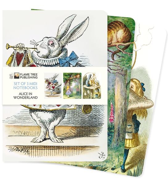 Produktbild: Dreier Set Mittelformat-Notizb&uuml;cher: Alice im Wunderland