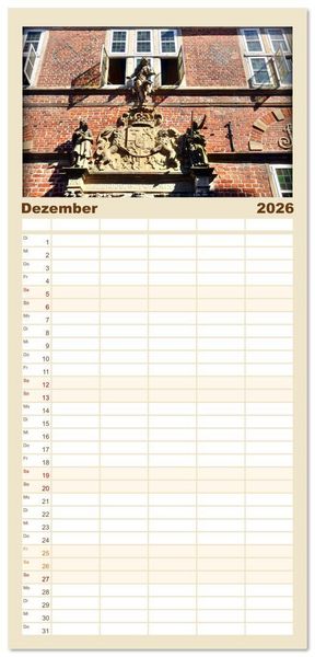 Produktbild: Familienplaner 2026 - Malerisches Stade mit 5 Spalten (Wandkalender, 21 x 45 cm) CALVENDO