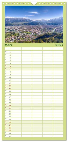 Produktbild: Familienplaner 2027 - Wundersch&ouml;nes &Ouml;sterreich mit 5 Spalten (Wandkalender, 21 x 45 cm) CALVENDO