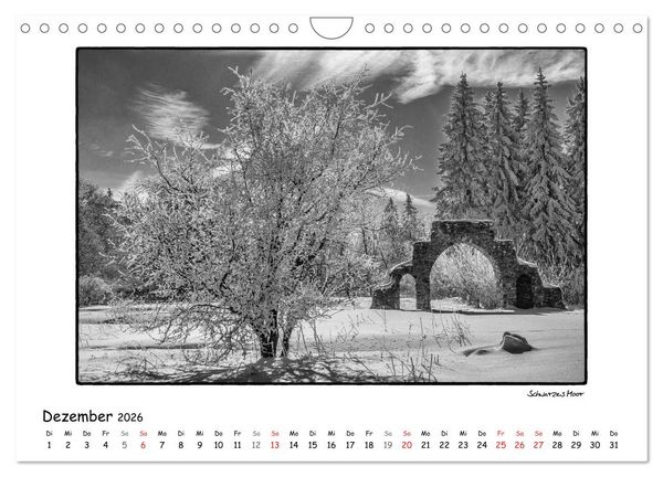Produktbild: RH&Ouml;N SCHWARZ-WEISS (Wandkalender 2026 DIN A4 quer), CALVENDO Monatskalender