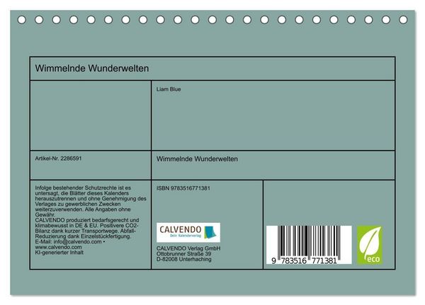 Produktbild: Wimmelnde Wunderwelten (Tischkalender 2027 DIN A5 quer), CALVENDO Monatskalender