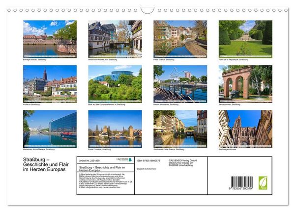 Produktbild: Stra&szlig;burg &ndash; Geschichte und Flair im Herzen Europas (Wandkalender 2027 DIN A3 quer), CALVENDO Monatskalender