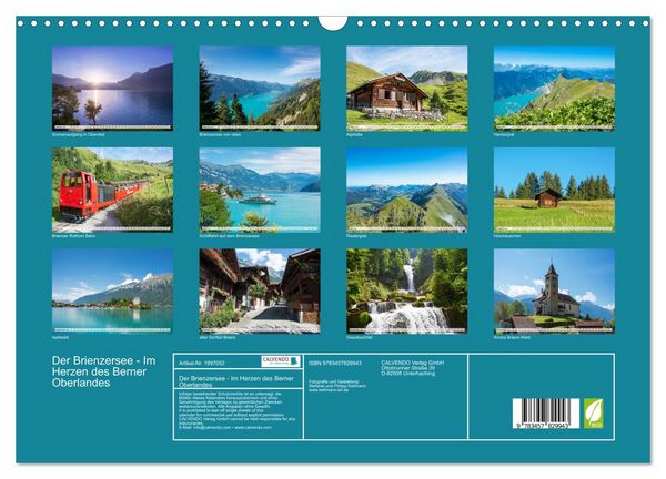 Produktbild: Der Brienzersee - Im Herzen des Berner Oberlandes (Wandkalender 2026 DIN A3 quer), CALVENDO Monatskalender